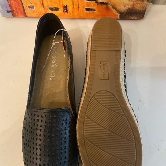 Bella Vita black leather 1” wedge flats size 9WW NIB - Picture 6 of 8